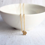 Clover Necklace, shamrock necklace, delicate gold chain, tiny clover charm, small brass clover necklace, good luck necklace, Irish necklace - Constant Baubling