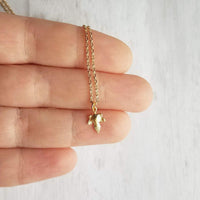 Maple Leaf Necklace, tiny gold leaf, leaf pendant, gold leaf charm, delicate necklace, 14K gold fill chain opt, Toronto necklace autumn gift - Constant Baubling