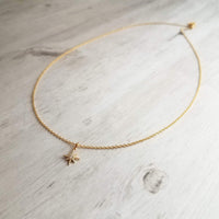 North Star Necklace - little gold cubic zirconia pendant on a simple delicate thin chain - make a wish jewelry - handmade special gift - Constant Baubling