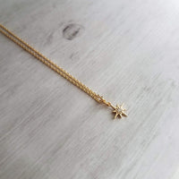 North Star Necklace - little gold cubic zirconia pendant on a simple delicate thin chain - make a wish jewelry - handmade special gift - Constant Baubling