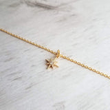 North Star Necklace - little gold cubic zirconia pendant on a simple delicate thin chain - make a wish jewelry - handmade special gift - Constant Baubling
