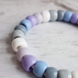 Purple Bracelet, purple bead bracelet, big bead bracelet, large bead bracelet, chunky beads, pony bead bracelet, tie on cord, knot tie cord - Constant Baubling