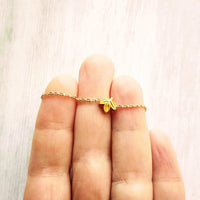Tiny Leaf Necklace, small leaf necklace, gold fall necklace, simple necklace, dainty necklace, little leaf pendant, small leaf bead, leaflet - Constant Baubling