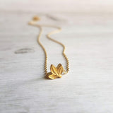 Tiny Leaf Necklace, small leaf necklace, gold fall necklace, simple necklace, dainty necklace, little leaf pendant, small leaf bead, leaflet - Constant Baubling