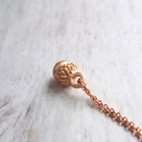 Acorn Necklace, rose gold acorn, acorn charm, tiny rose gold acorn, small acorn pendant, matte rose gold, autumn necklace fall pendant chain - Constant Baubling