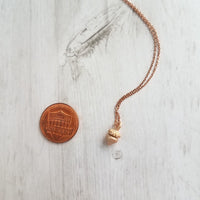 Acorn Necklace, rose gold acorn, acorn charm, tiny rose gold acorn, small acorn pendant, matte rose gold, autumn necklace fall pendant chain - Constant Baubling