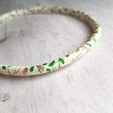 White Faux Leather Bracelet, vegan bracelet, imitation leather bracelet, white cord bracelet, double wrap bracelet, leaf wrap, gold clasp - Constant Baubling