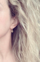 Small Sun Earrings, little gold sun earrings, tiny gold sun earrings, gold gear earrings, sunshine earring, happy cheerful jewelry gift - Constant Baubling