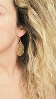 Gold Filigree Teardrop Earring, large statement earring, large drop earring, gold teardrop earring cut out earring large lightweight earring - Constant Baubling