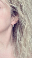 Tiny Silver Medallion Earrings, small round dangle earring, antique silver earring, silver tribal earring, .925 sterling silver hook option - Constant Baubling