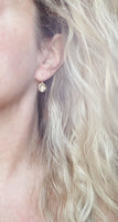 Gold Oval Dangle Earrings, CZ earring, North Star earring, cubic zirconia earring, small gold earring, petite gold earring, oval earrings - Constant Baubling