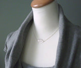 Silver Leaf Necklace, silver filigree necklace, leaf pendant, cut out leaf necklace, leaf outline necklace, delicate leaf small modern leaf - Constant Baubling