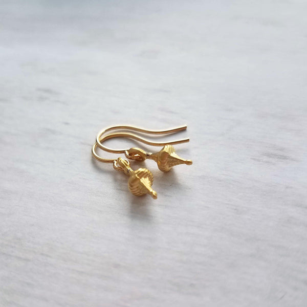 Small Gold Earrings, tiny gold earring, matte gold, little top earring –  Constant Baubling