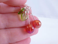 Michigan Cherry Earrings, .925 sterling silver earrings, sweet cherry earrings, fruit earrings, silver cherry earrings, cherry jewelry North - Constant Baubling