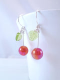 Michigan Cherry Earrings, .925 sterling silver earrings, sweet cherry earrings, fruit earrings, silver cherry earrings, cherry jewelry North - Constant Baubling