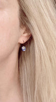 Blue Purple Galaxy Earrings - faux druzy stone in hypoallergenic stainless steel leverback, rough iridescent cobalt blue amethyst finish - Constant Baubling