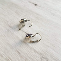 Blue Purple Galaxy Earrings - faux druzy stone in hypoallergenic stainless steel leverback, rough iridescent cobalt blue amethyst finish - Constant Baubling