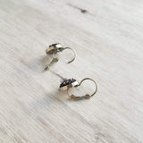 Blue Purple Galaxy Earrings - faux druzy stone in hypoallergenic stainless steel leverback, rough iridescent cobalt blue amethyst finish - Constant Baubling