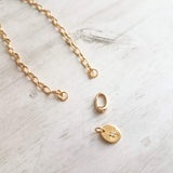 Paperclip Chain Necklace, gold oval link necklace, gold chunky necklace, front clasp necklace, large clasp necklace, oval CZ star pendant - Constant Baubling