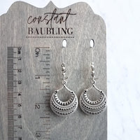 Silver Tribal Earrings - silver hoops, round silver earring, tribal hoop, geometric earrings, ethnic earrings, hoop earrings, boho earrings - Constant Baubling
