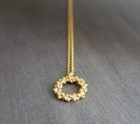 Gold Circle Necklace, round pendant, bubble necklace, gold ring pendant, thin delicate chain, eternity pendant, eternity necklace, 14K gold - Constant Baubling