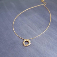 Gold Circle Necklace, round pendant, bubble necklace, gold ring pendant, thin delicate chain, eternity pendant, eternity necklace, 14K gold - Constant Baubling