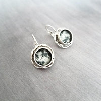 Moon Earrings, silver bezel earring, lever back earring, celestial earring, silver moon earring, moon surface, crater earring, space earring - Constant Baubling