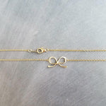 Small Gold Bow Necklace, 14K gold fill pendant, gold fill chain, gold wire bow, tiny bow, ribbon necklace, gold bow pendant, girls necklace - Constant Baubling