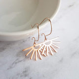 Sun Earrings, black sun earring, sunset earring, sunrise earring, matte black earring, sunburst earring, small black earring, latching hook - Constant Baubling
