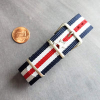 Stars & Stripes Bracelet, wide bracelet, seatbelt bracelet, red white blue bracelet, 4th of July, USA independence day, buckle strap wrap - Constant Baubling