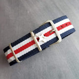 Stars & Stripes Bracelet, wide bracelet, seatbelt bracelet, red white blue bracelet, 4th of July, USA independence day, buckle strap wrap - Constant Baubling