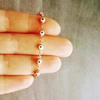 Evil Eye Bracelet, rose gold bracelet, Hamsa bracelet, hand of Fatima bracelet, spiritual bracelet, protection bracelet pink amulet talisman - Constant Baubling
