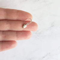 Little Silver Acorn Earrings, small silver acorn earring, antique silver acorn earring, acorn dangle earring, tiny acorn earring autumn fall - Constant Baubling