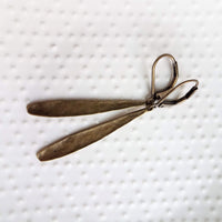 Long Thin Teardrop Earrings, bronze drop earring, long skinny earring, antique bronze earring, rustic earring, narrow drop earring leverback - Constant Baubling