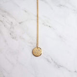 Night Sky Necklace - gold cubic zirconia star pendant, celestial necklace, round medallion, constellation necklace, wishing star necklace - Constant Baubling