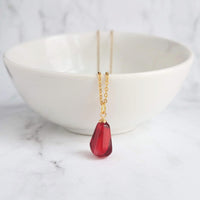 Pomegranate Necklace - small red pink pendant, thin delicate 18 inch chain, fruit seed necklace, fertility necklace, pomegranate seed charm - Constant Baubling