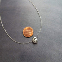Silver Seashell Necklace, little spiral shell, nautilus necklace, snail shell pendant, silver shell charm, ocean necklace, beach jewelry - Constant Baubling