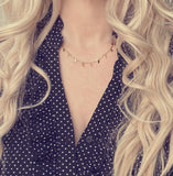 Gold Sequin Layer Necklace - tiny sparkling leaf shape charm layering chain in shiny 14K gold plate - adjustable & custom length available - Constant Baubling