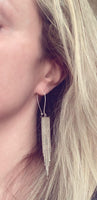 Silver Fringe Earrings, long chain earring, silver chain earring, snake chain earring, chain fringe earring, chain tassel earring 4" earring - Constant Baubling