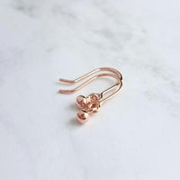 Rose Gold Ball Earrings, tiny ball earring, small round dangle, rose gold drops, 14K rose gold vermeil, dot earring, rose gold fill hooks - Constant Baubling