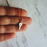 Gold Key Necklace, tiny key charm, letter charm, letter key pendant, initial key necklace, small key pendant, little gold key, personalized - Constant Baubling