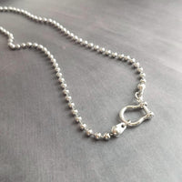 Chunky Silver Chain, front clasp necklace, large link chain, horseshoe clasp necklace, screw clasp chain, big round link chain, stainless - Constant Baubling