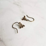 Small Bee Earring - little tiny antique brass/bronze mini bumblebees on delicate matching hooks - minimalist spring honey hive - Constant Baubling
