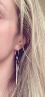 Gold Fringe Earrings - thin chain strand earring, chain dangle, v shape chain, gold chain fringe, gold chain tassel, 4" long earring, sexy - Constant Baubling
