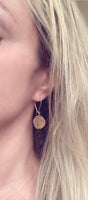 Gold Coral Earrings - thin lightweight sea fan charms, sea fan earrings, latching kidney hooks, ocean earrings, beach earrings, gold sea fan - Constant Baubling