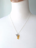 Honey Bee Necklace, honeybee necklace, honey drip necklace, honey necklace, silver bee necklace, beekeeper necklace, bumblebee pendant - Constant Baubling