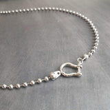 Stainless Steel Ball Chain, front horseshoe shackle screw clasp, chunky chain, large ball chain, big silver ball chain, horseshoe necklace - Constant Baubling
