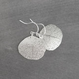 Sea Fan Earrings - .925 sterling silver hooks, silver plated brass coral charm, delicate silver earring, ocean life earring, beach earring - Constant Baubling