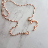 Large Ball Chain Necklace, rose gold ball chain, chunky front clasp necklace, carabiner clasp, large round clasp, rose gold ball necklace - Constant Baubling