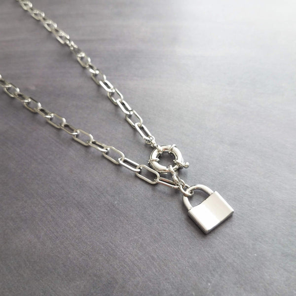Chic Gold Plated Layered Padlock Pendant Necklace – www.pipabella.com